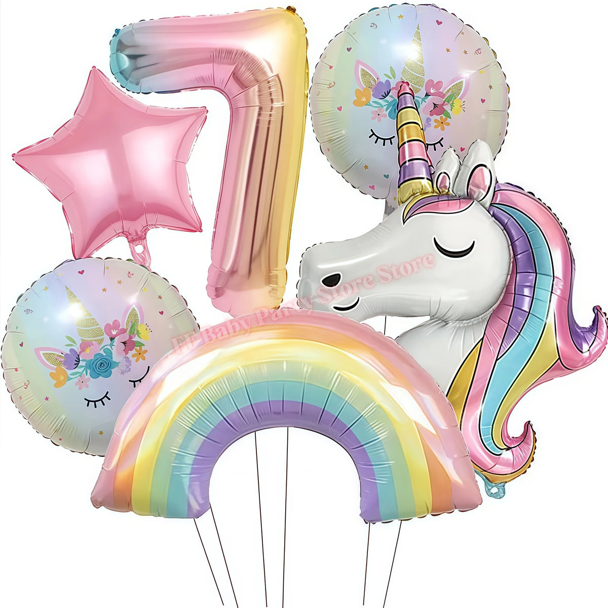 Girls Unicorn Birthday Party Decorations – 3D Balloons & Supplies Party Decoration Set Babs Balloon set-7 others