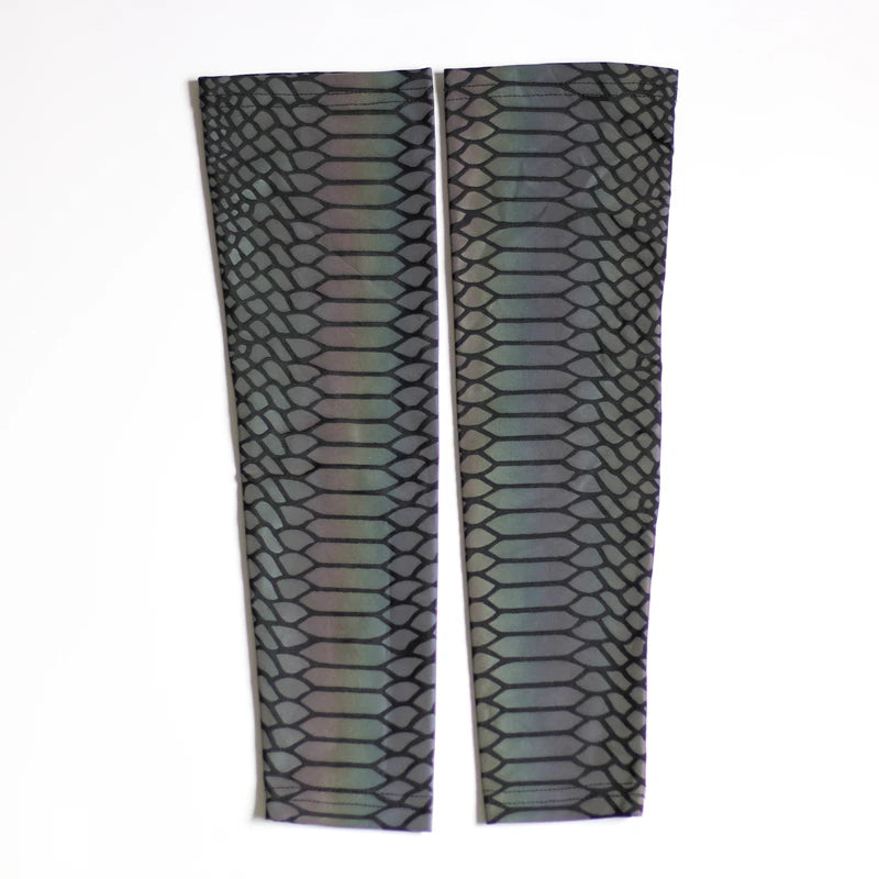 Men's Reflective Arm Sleeves – UV Protection for Cycling & Sports Sports Arm Sleeves Babs Snakeskin pattern XL