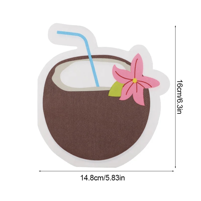 20Pcs Tropical Coconut Ice Cream Disposable Paper Napkins Disposable Paper Napkins Babs Coconut