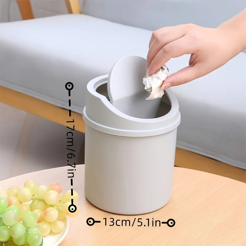 Mini Desktop Trash Can with Lid – Compact Tabletop Waste Bin Desktop Trash Can Babs