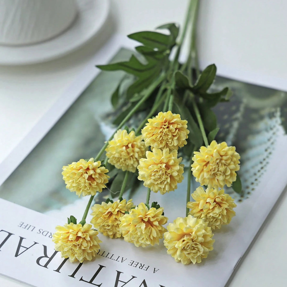 Silk Chrysanthemum Artificial Flowers | Wedding & Home Décor Artificial Silk Flowers Babs color 4 3 pcs