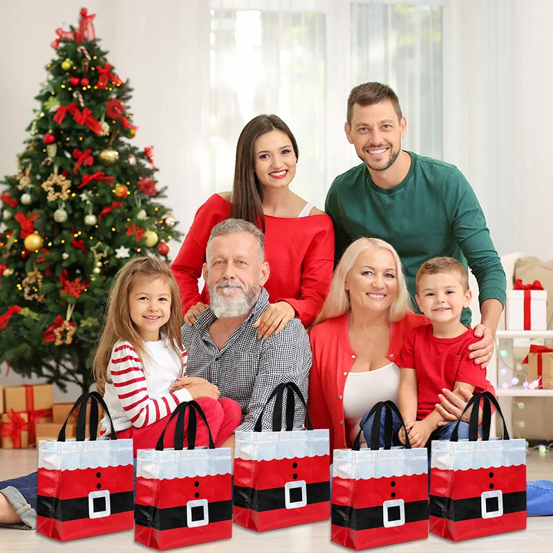 Santa Claus Non-Woven Christmas Gift Bags 5/10Pcs 2025 Christmas Gift Bags Babs