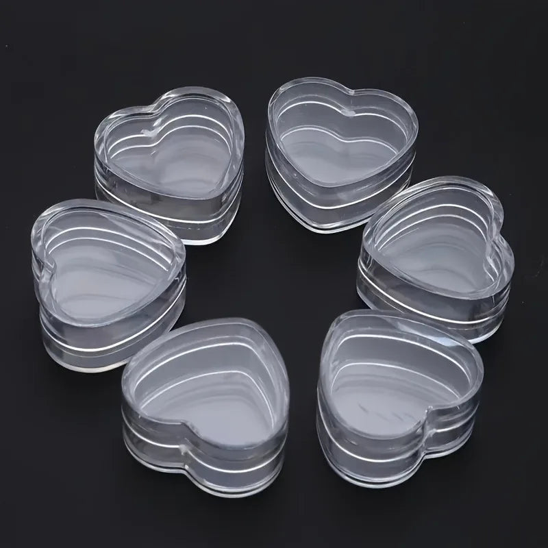 10-Piece Heart-Shaped Refillable Travel Cosmetic Jars Set Cosmetic Travel Jars Babs