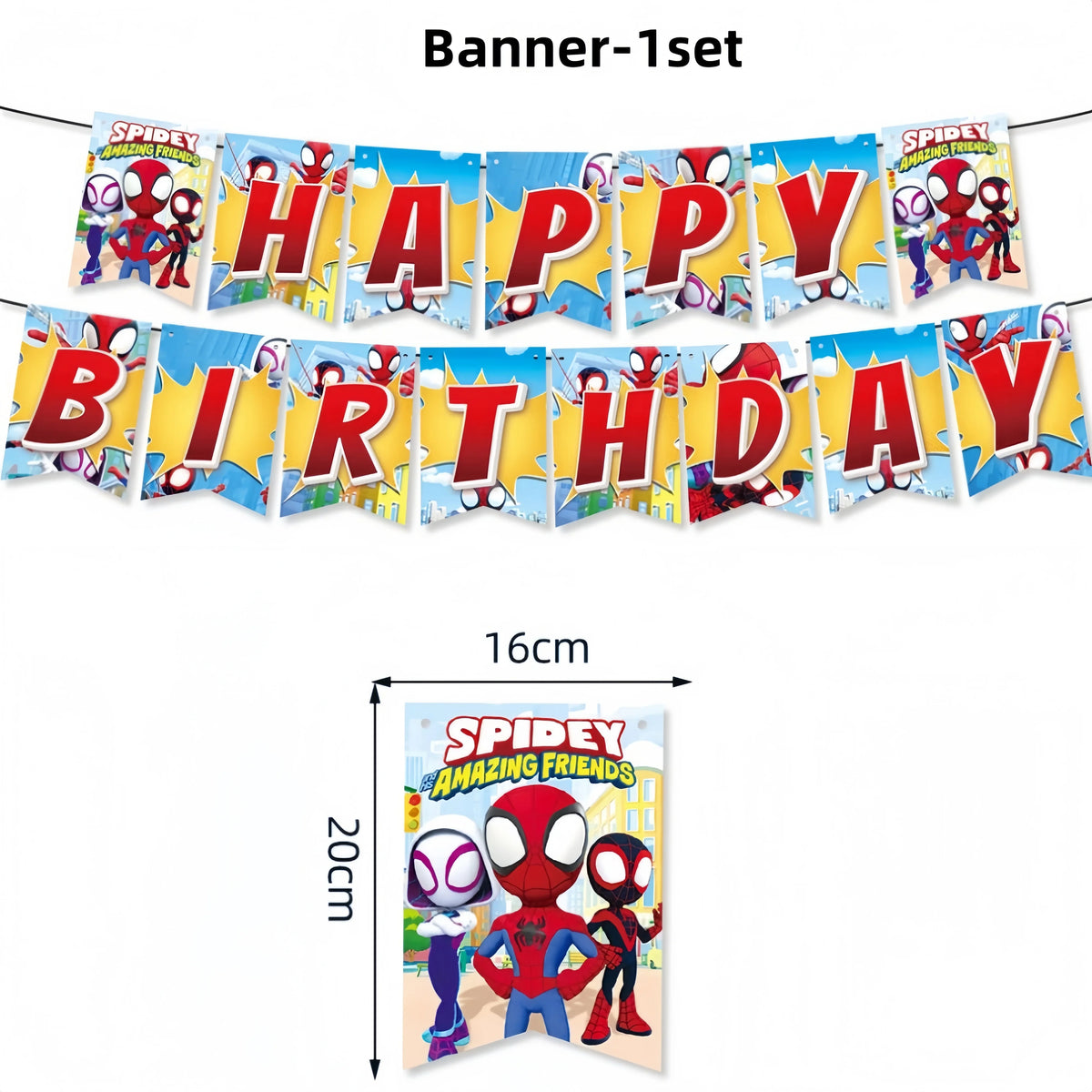 Spider-Man Birthday Party Supplies – Plates, Cups & Balloons Birthday Party Kit Babs 1set banner