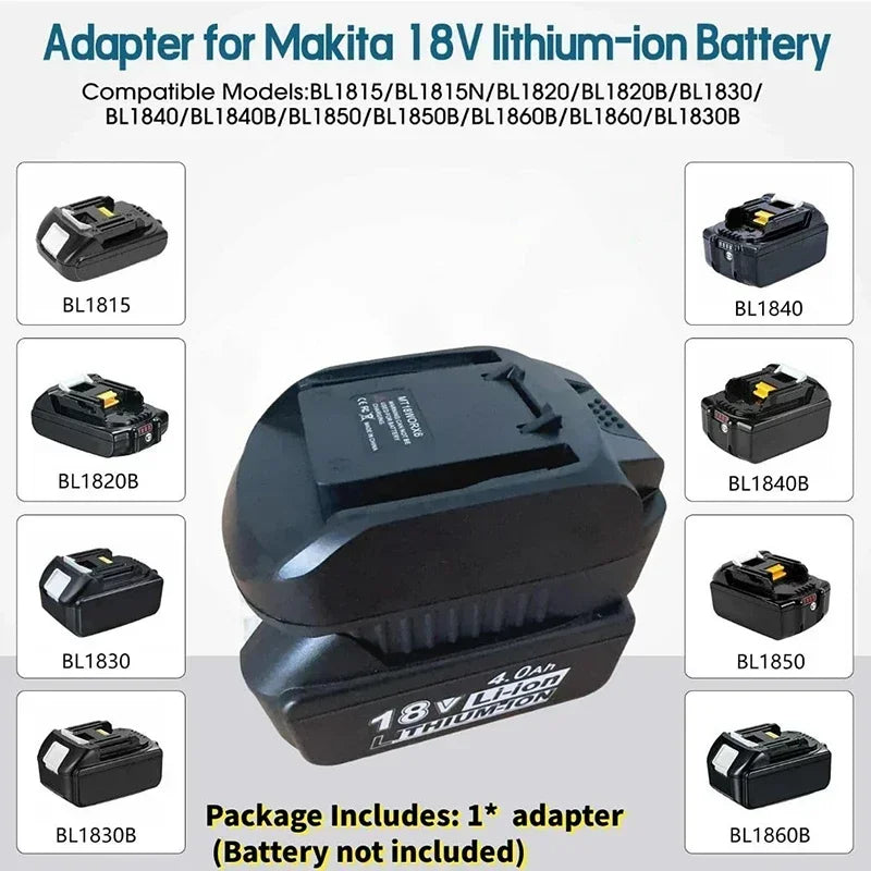 Makita 18V to WORX 20V 6-Pin Battery Converter Adapter MT18WORX6 Battery Converter Adapter Babs