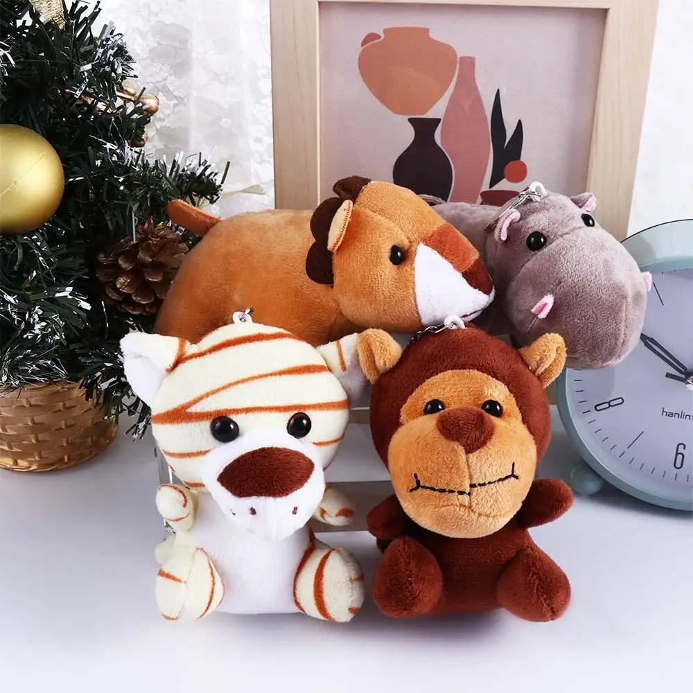 Jungle Animal Plush Keychain – Elephant & Tiger Stuffed Plush Keychain Babs