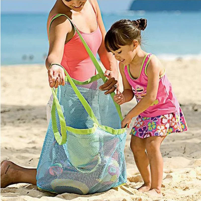 10-Pack Mesh Beach Bags – Foldable Kids Storage Backpacks Mesh Beach Bag Set Babs L 58 x 48cm
