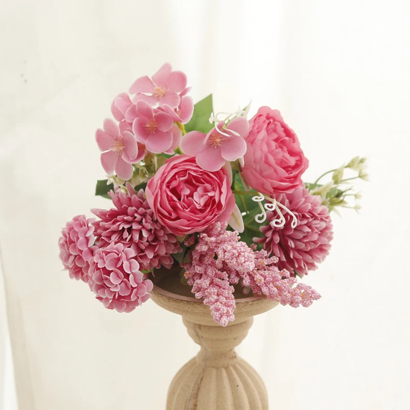 Silk Peony Rose Artificial Flower Bouquet – Wedding & Home Décor Artificial Flower Bouquet Babs