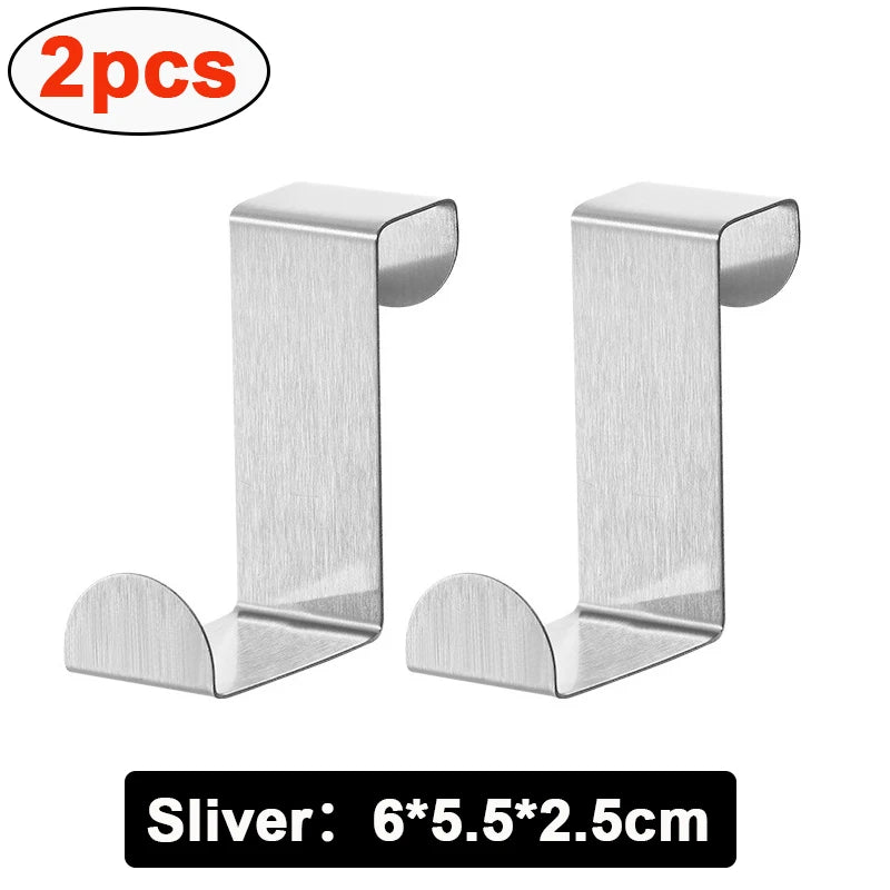 Z-Shaped Stainless Steel Cabinet Door Hooks – 10 Pack Organizer Cabinet Door Hook Babs Sliver-2pcs