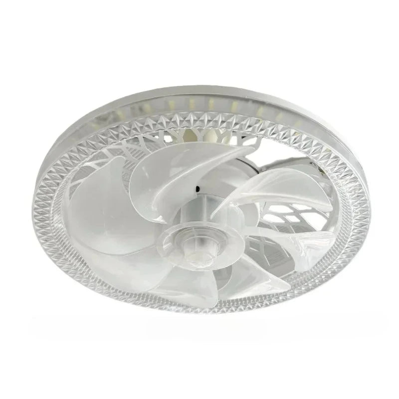 Modern Low Profile Ceiling Fan with Light & Remote – Dimmable LED Ceiling Fan Babs Fan Blade White
