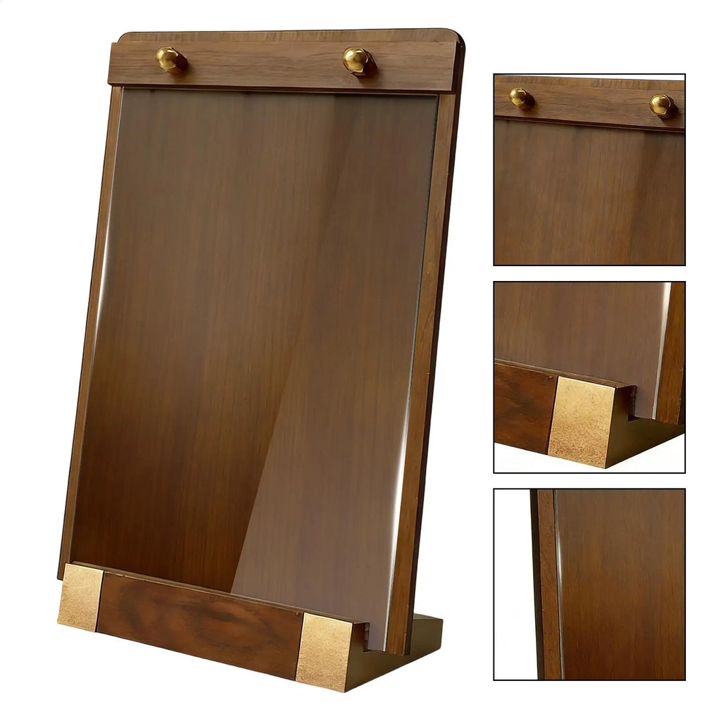 Acrylic Table Sign Holder with Walnut Base – A4 Display Stand Table Sign Holder Babs