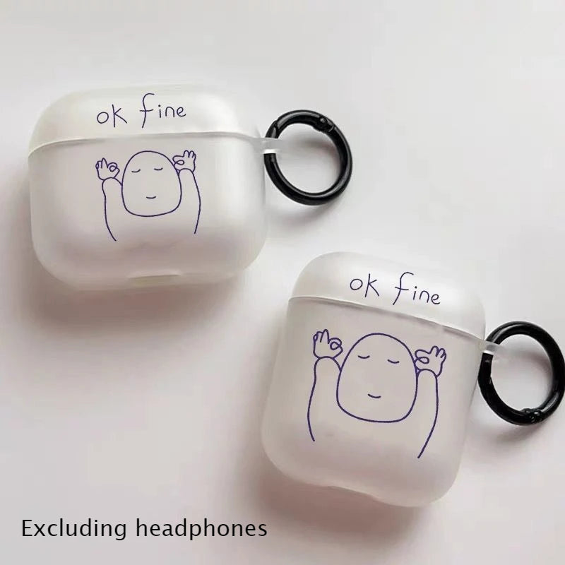 Minimalist Funny AirPods Silicone Case – Cute Cartoon Cover Earphone Case Cover Babs
