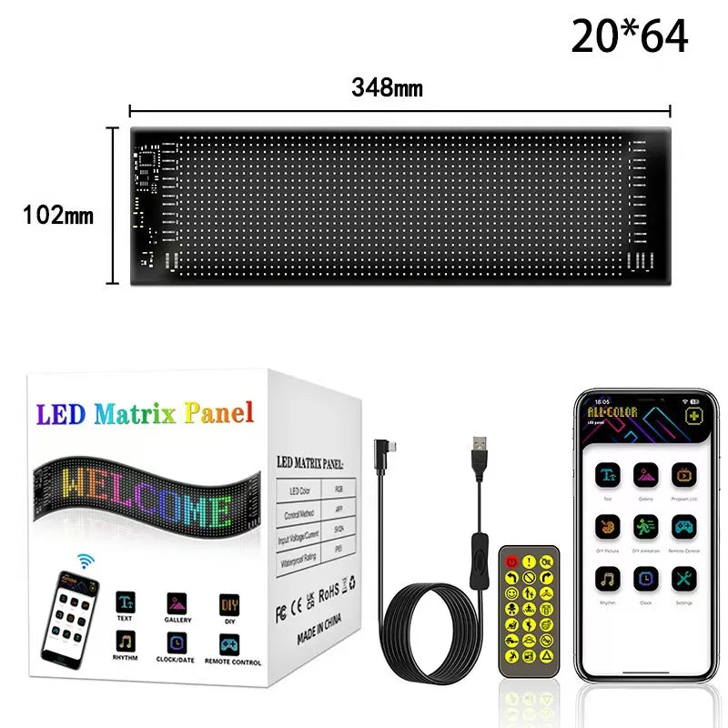 Demon Eye Bluetooth LED Flexible Screen Car Truck Light Display LED Car Display Screen Babs 3