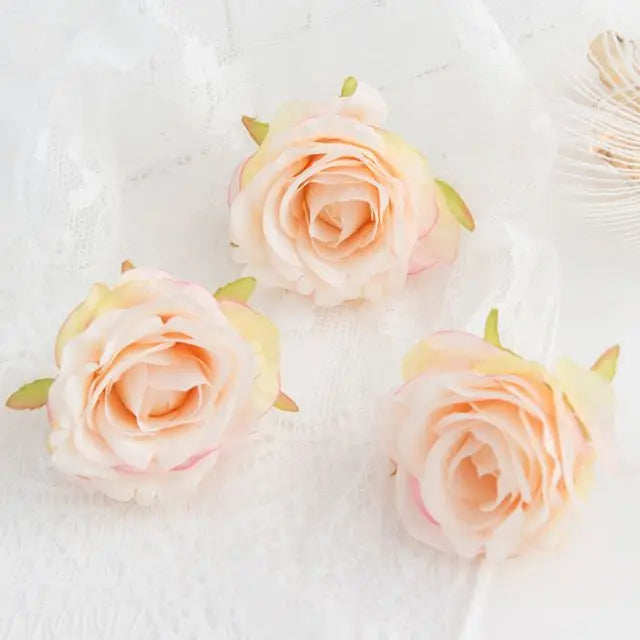 Silk Rose Artificial Flowers 5/10 Pcs – Wedding & Home Decor Artificial Silk Flowers Babs color 3 10 pcs