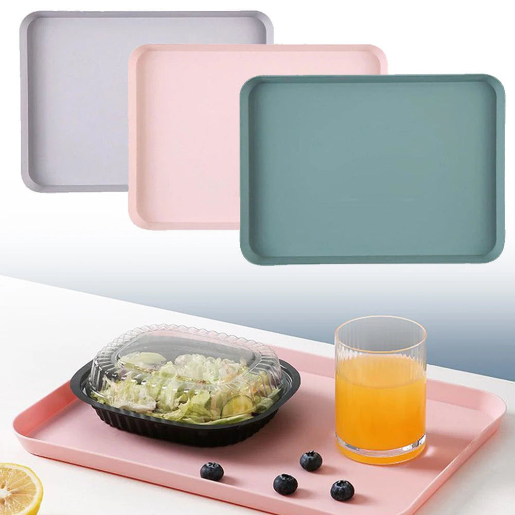 LEENKEA Rectangular Plastic Serving Tray – Anti-Slip, 2 Sizes Serving Tray Babs