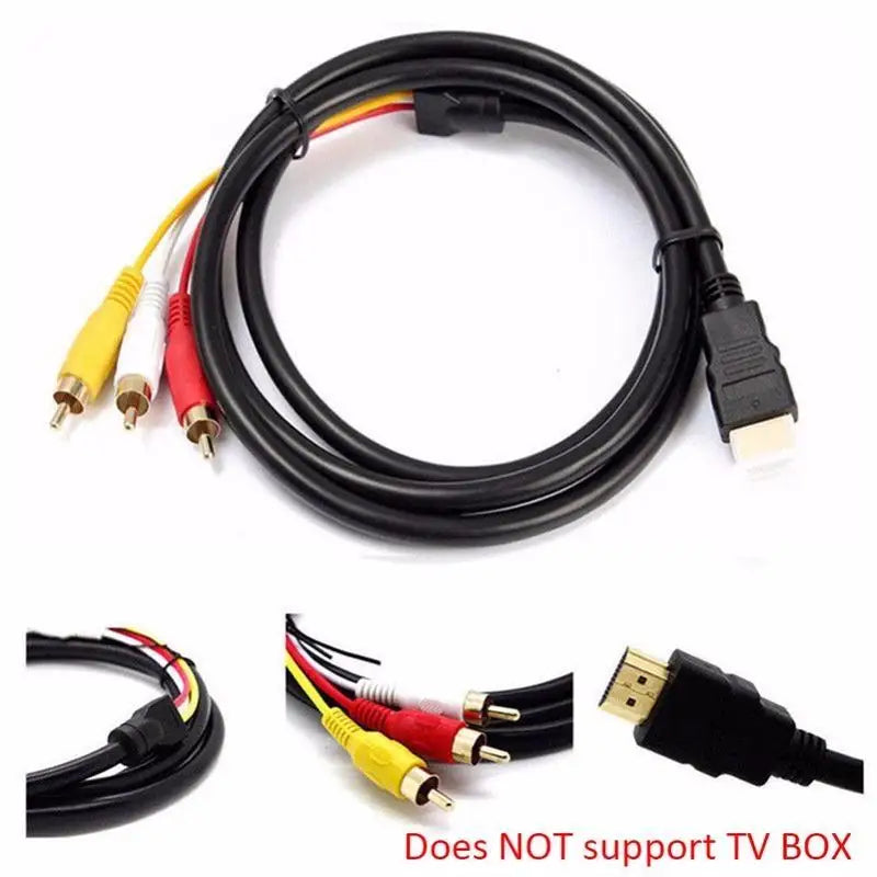 HDMI to 3RCA AV Converter Adapter Cable for HDTV AV Adapter Cable Babs
