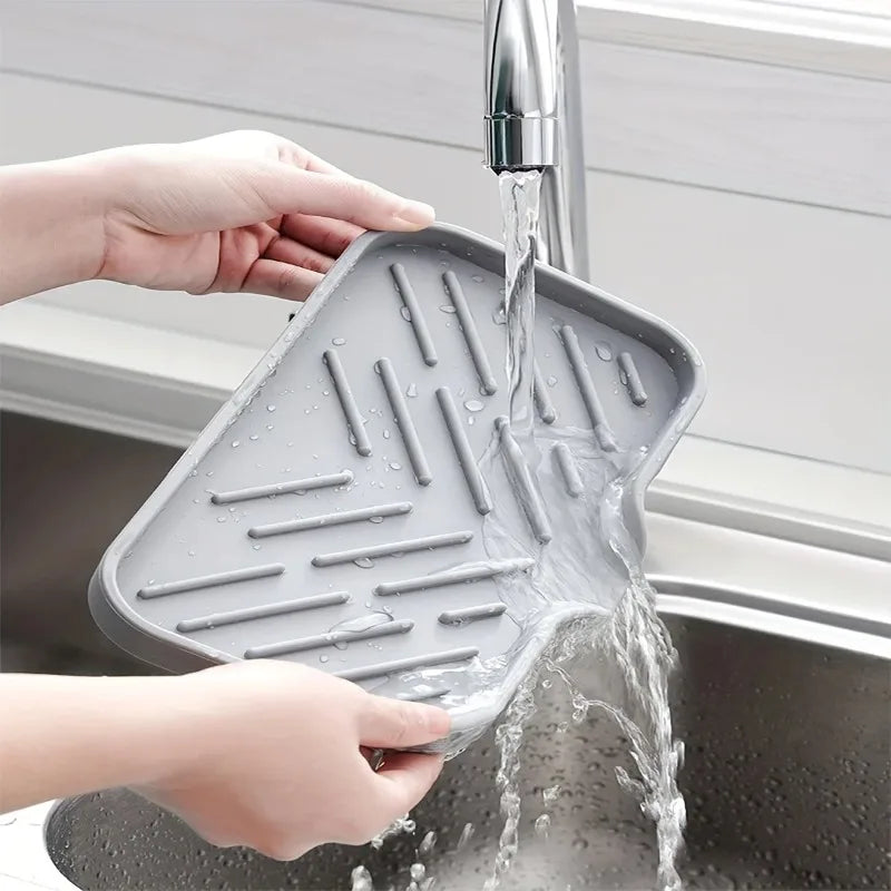 Japanese Silicone Soap Dish with Drainage – Sink Storage Tray Silicone Soap Dish Babs