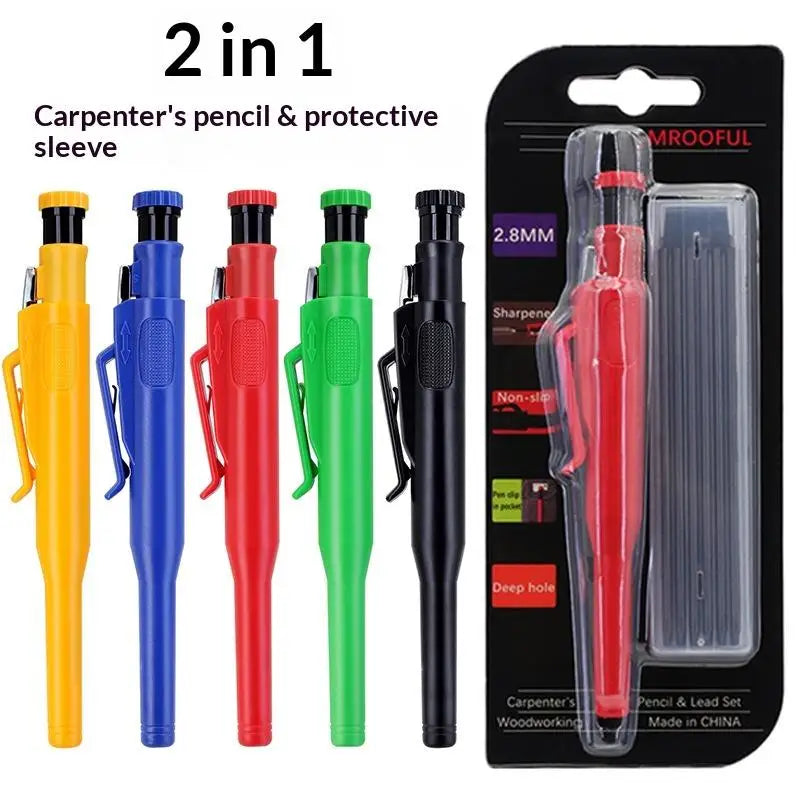 2.8mm Carpenter's Pencil Set with Cover & Sharpener 2B Carpenter Pencil Set Babs