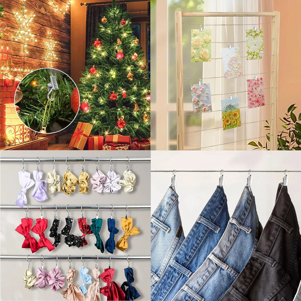 Stainless Steel Curtain Clips with Hooks – Home & Photo Décor Curtain Clips & Hooks Babs