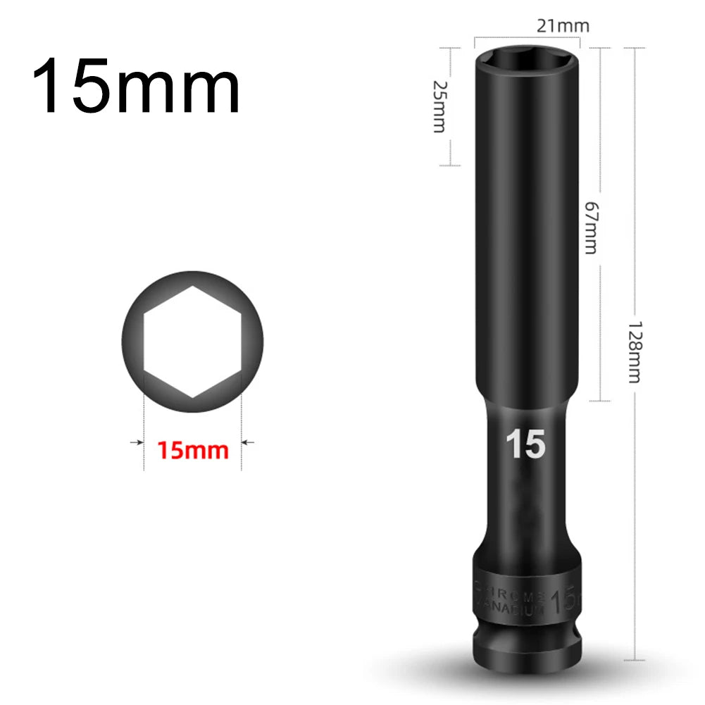 1/2" Drive Hex Socket Impact Wrench Adapter – Chrome Vanadium Socket Wrench Adapter Babs 15mm