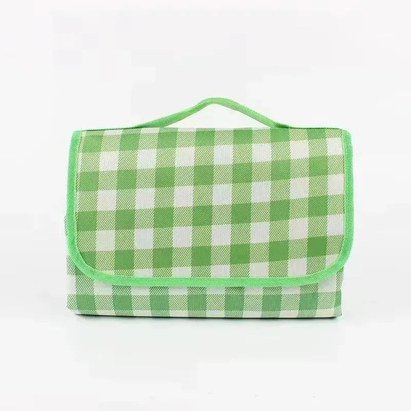 Waterproof Picnic Mat – Foldable Outdoor Ground Blanket Outdoor Picnic Mat Babs green grid 90x140cm