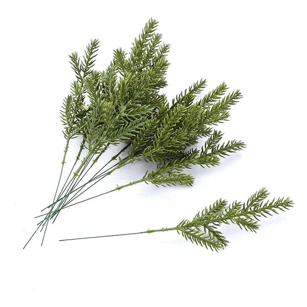 Artificial Pine Needle Branches 20/40pcs – Christmas Tree Decor Artificial Pine Branches Babs green 40 pcs