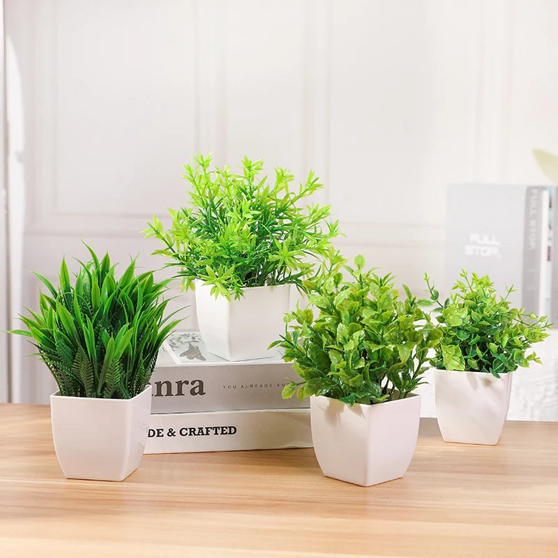 Mini Artificial Eucalyptus Bonsai Potted Plant – Home & Office Artificial Potted Plant Babs