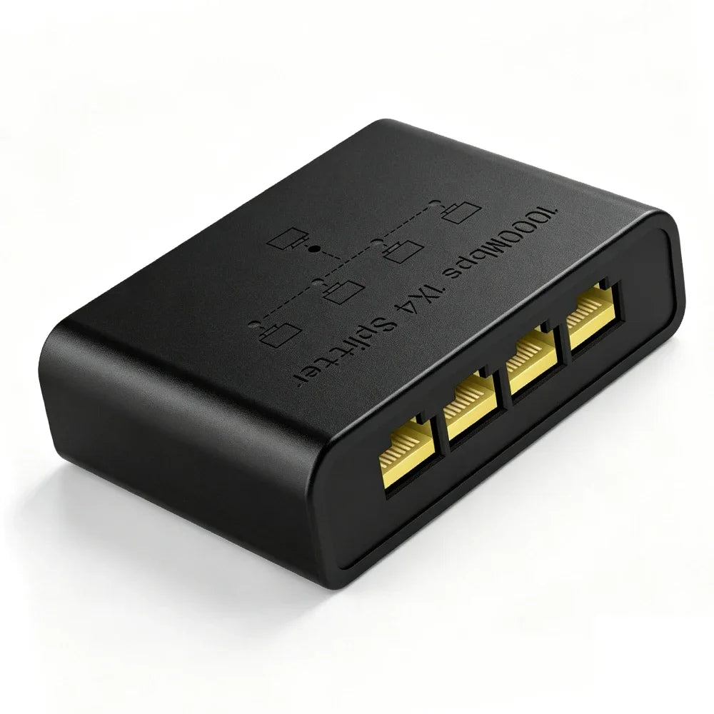KEBIDUMEI 5-Port 1000Mbps Gigabit Network Switch RJ45 Splitter Gigabit Network Switch Babs black USB Type-C