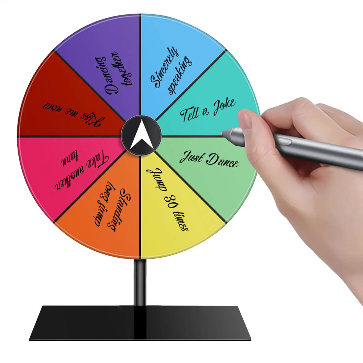 Tabletop Prize Spin Wheel – Editable 8-Section Party Roulette Party Spin Wheel Babs