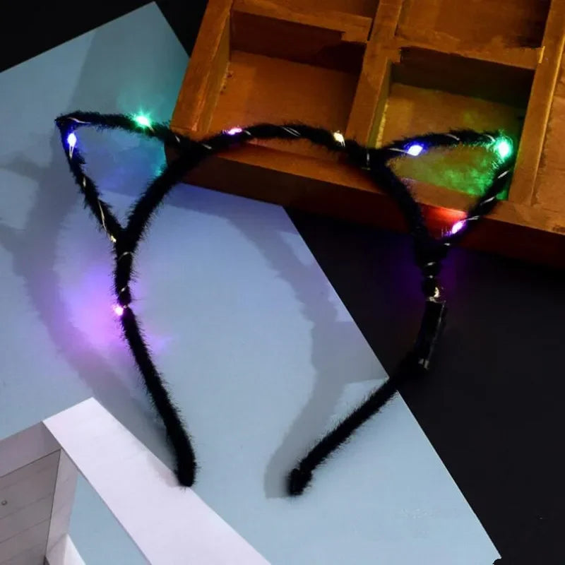 LED Cat Ear Headband – Flashing Glow Party Headwear LED Party Headband Babs 2