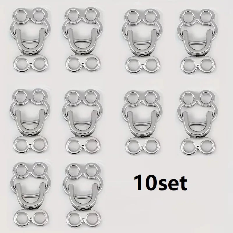 10 Sets Zinc Alloy Invisible Buttons – Jackets, Coats & Jeans Sewing Buttons Babs silver