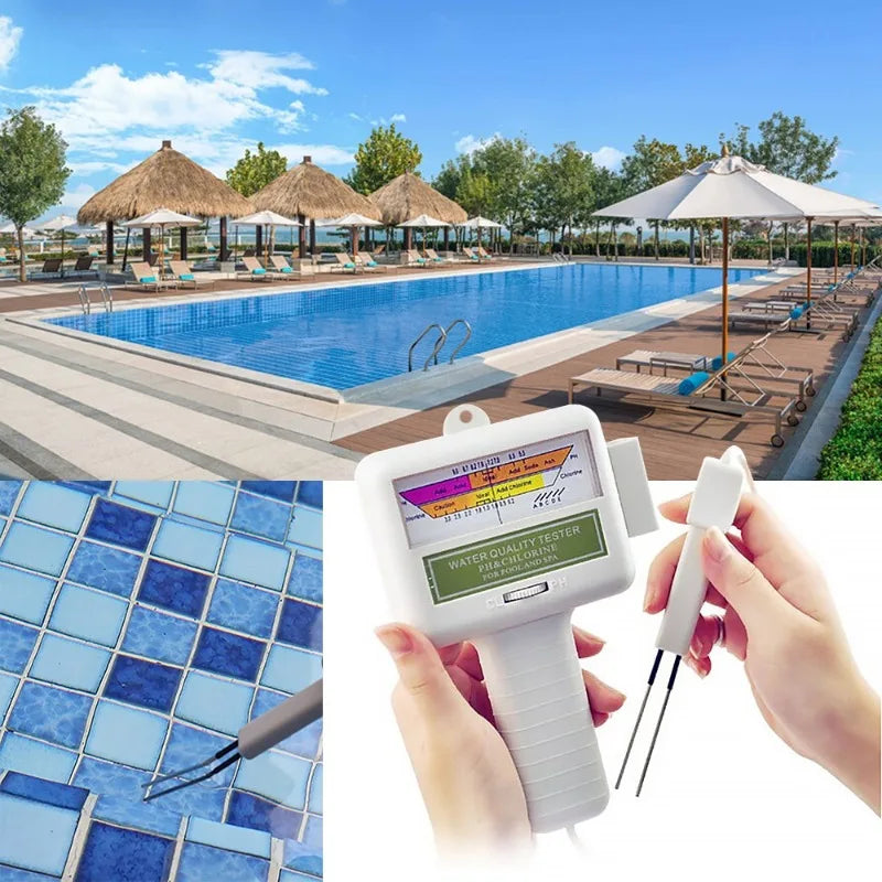 2-in-1 pH & Chlorine Meter | Pool Spa Aquarium Water Tester Water Quality Meter Babs