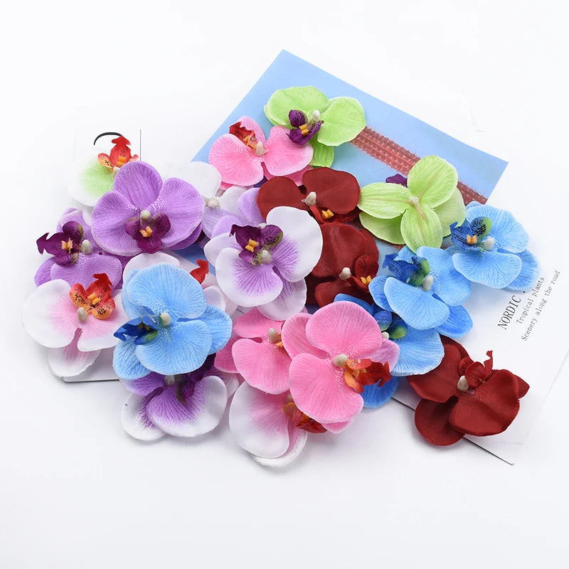 Artificial Silk Butterfly Orchid Flowers 30/60 Pcs | Home Decor Artificial Silk Flowers Babs