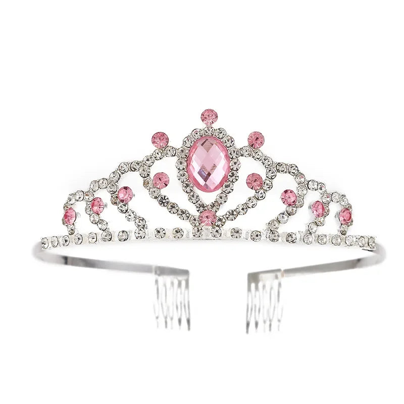 10pcs Crystal Rhinestone Princess Crown Headbands for Party Crown Headband Set Babs