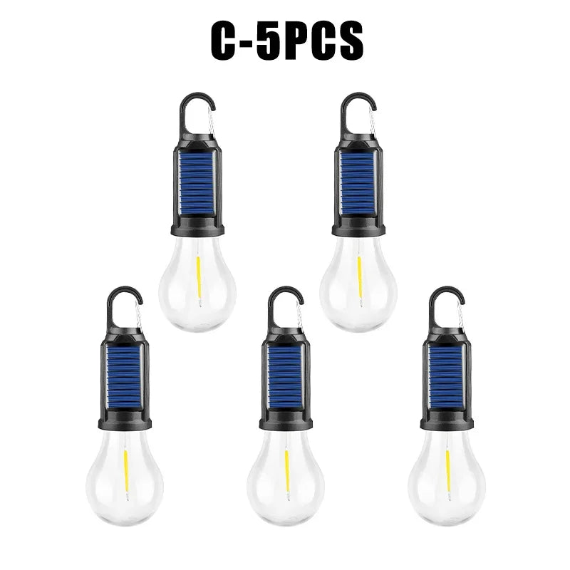 Solar Rechargeable Camping Light – Vintage Dimmable Bulb Solar Camping Light Babs C 5PCS