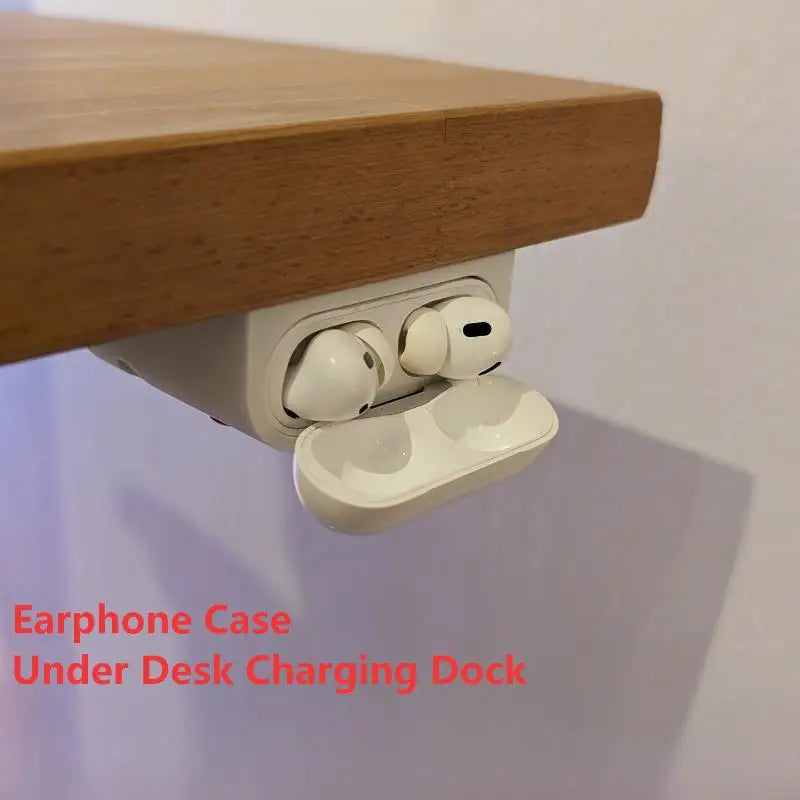 Under Desk Earphone Charging Dock – No-Drill Case Holder Earphone Case Dock Babs Default Title