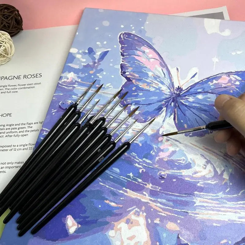 11Pc Fine Tip Liner Paint Brush Set – Acrylic, Watercolor & Nail Art Fine Liner Brush Set Babs