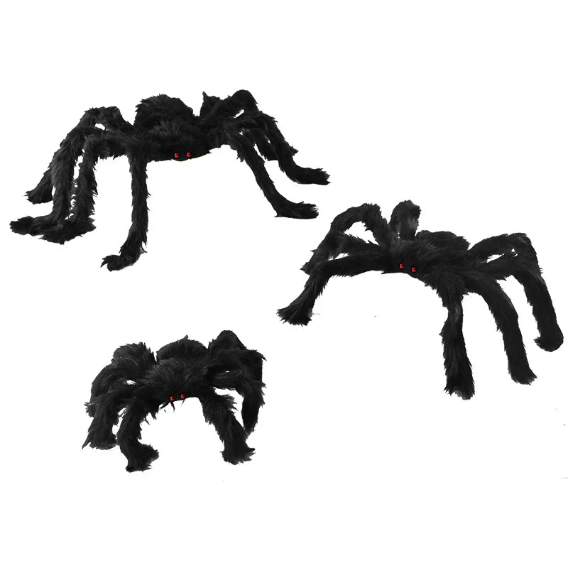 Giant Black Plush Spider Halloween Decoration Prop & Kids Toy Halloween Party Prop Babs
