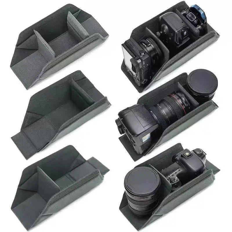 Foldable Camera Bag Insert | Padded DSLR Lens Liner with Dividers Camera Bag Insert Babs