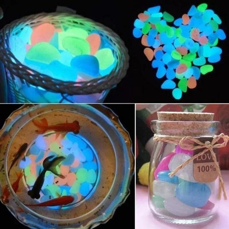 Glow in the Dark Pebbles – Garden Walkway & Fish Tank Stones Decorative Garden Stones Babs