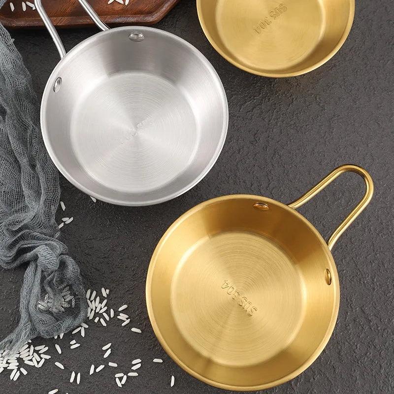 304 Stainless Steel Korean Bowl with Handle – Gold Finish Stainless Steel Bowl Babs
