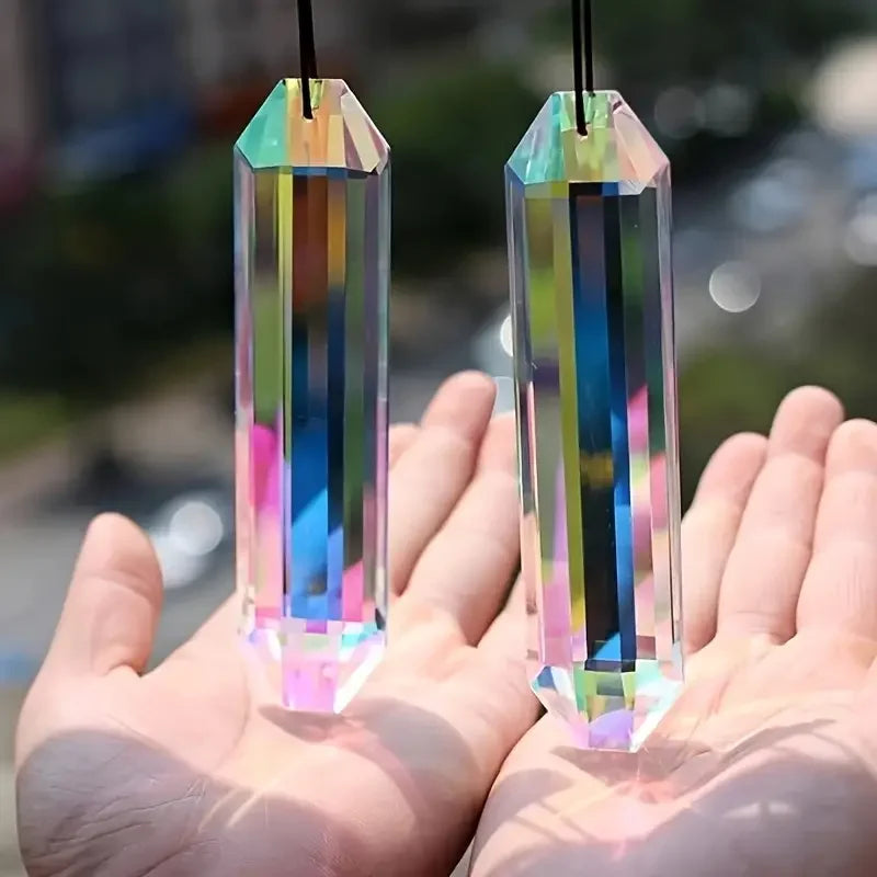 2-Pack Glass Crystal Sun Catcher Window Prism Rainbow Ornament Crystal Sun Catcher Babs 2pcs