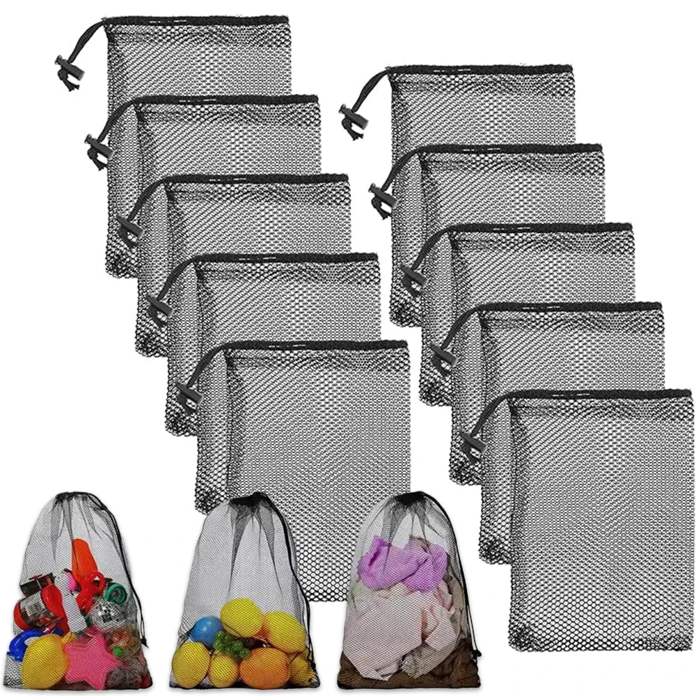 Black Mesh Drawstring Bag – Sports, Swimming & Travel Mesh Drawstring Bag Babs