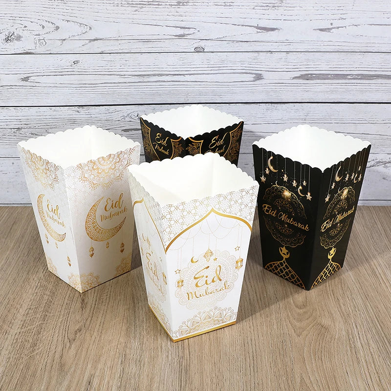 6pcs Eid Mubarak Candy & Popcorn Gift Boxes – Ramadan Party Party Gift Boxes Babs