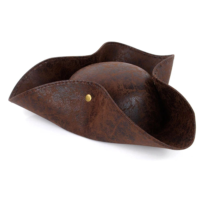 Faux Leather Pirate Captain Hat – Adult & Kids Costume Accessory Costume Hat Babs A