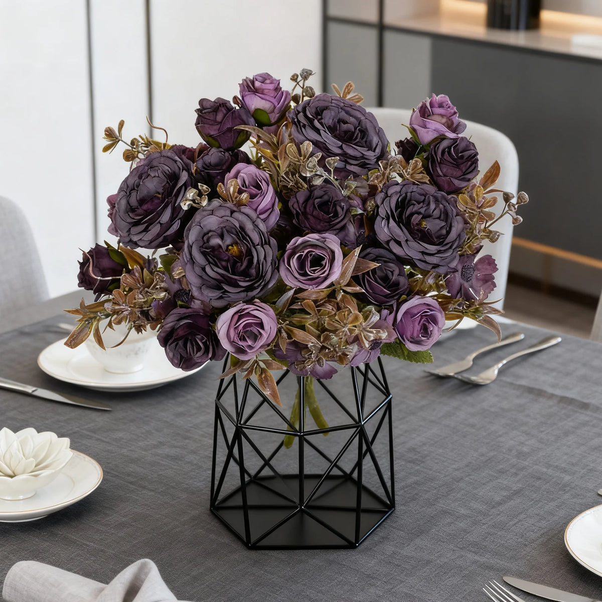 Silk Artificial Rose Bouquet – Retro Wedding & Home Decor Artificial Flower Bouquet Babs
