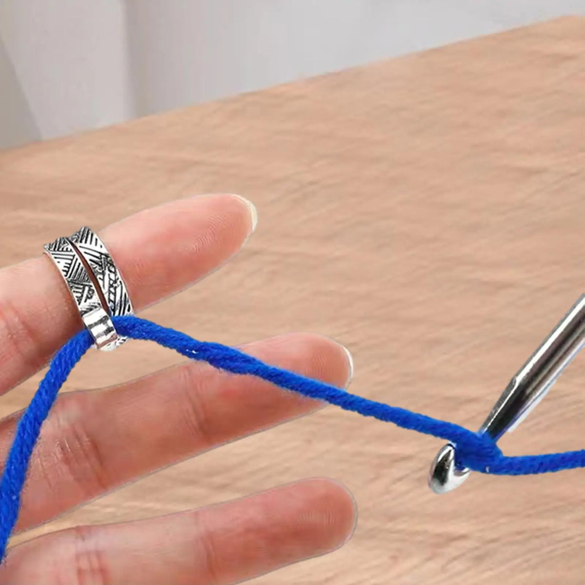 Adjustable Crochet Yarn Guide Ring | Knitting Thimble Holder Crochet Yarn Ring Babs