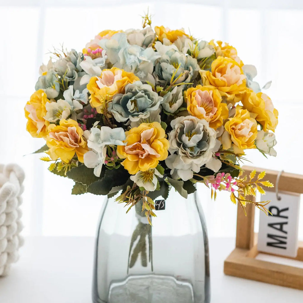 Artificial Silk Peony Rose Bouquet – Wedding & Home Decor Artificial Flower Bouquet Babs