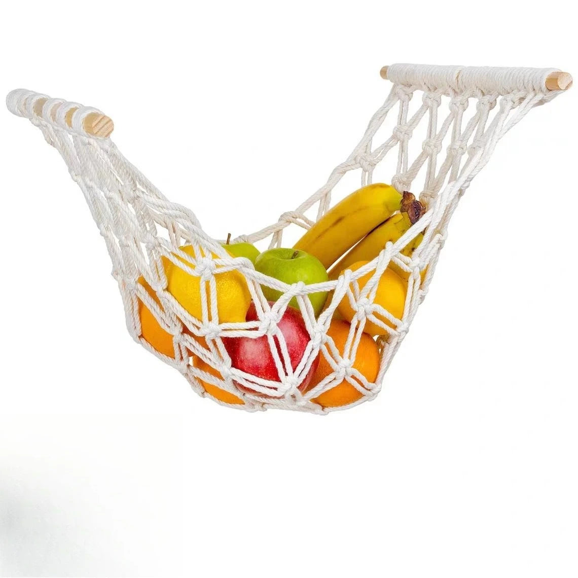 Hand Woven Hanging Fruit & Vegetable Storage Net Basket Kitchen Hanging Basket Babs