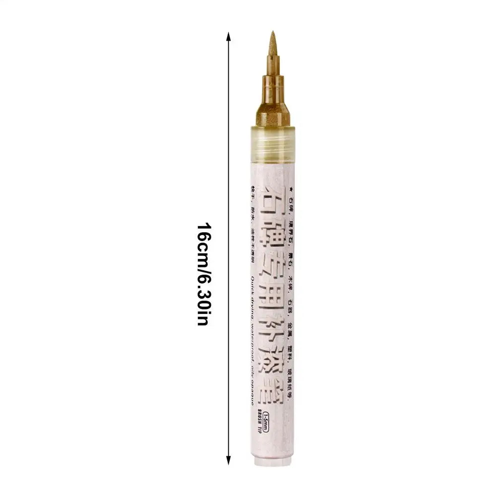 Tombstone Marker Pen – Waterproof Fade-Resistant 12 Colors Stone Paint Marker Babs Gold 1pcs